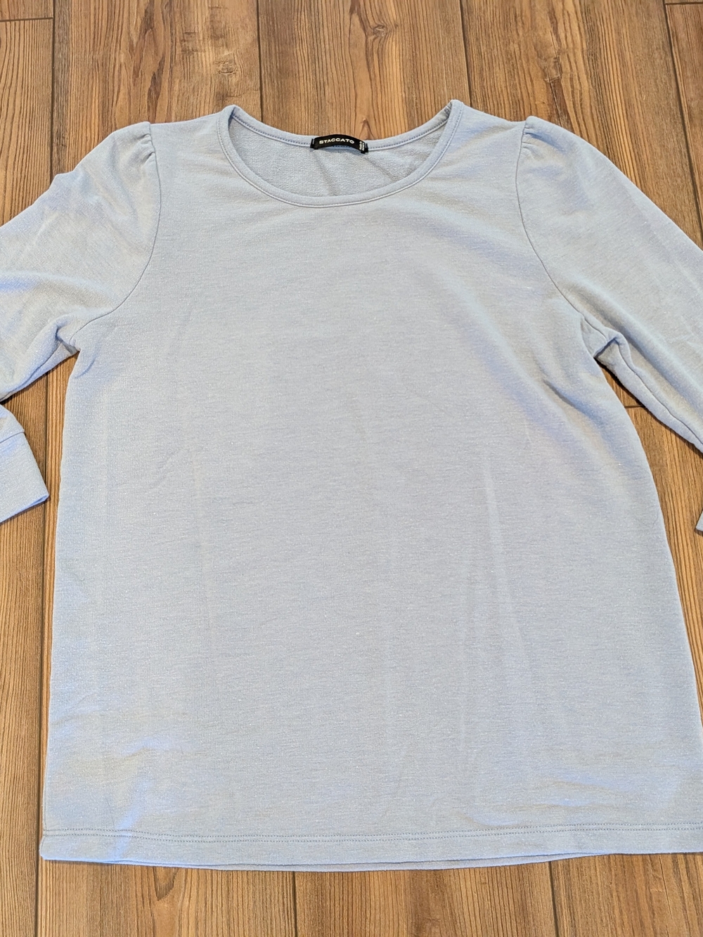 Staccato Light Blue Long Sleeve Crewneck Lightweight Sweater Top